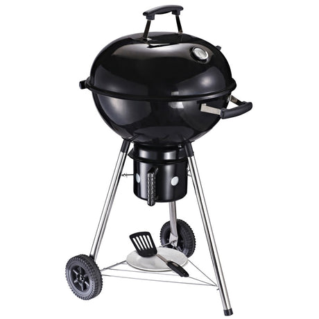 Outsunny Steel Freestanding Charcoal BBQ Grill w/ Wheels Black