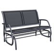 Outsunny 2-Person Outdoor Glider Bench Patio Double Swing Gliding Chair Loveseat w/Power Coated Steel Frame for Garden Patio Porch, Black