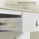 HOMCOM Bedroom Chest of Drawers, Modern 4 Drawer Dresser Cabinet with PU Leather Handles and Metal Runners for Living Room, Hallway, Entryway, White