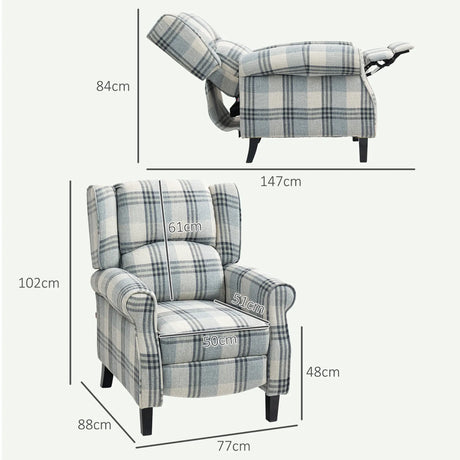 HOMCOM 160 Reclining Armchair, with Footrest - Grey