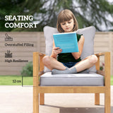 Outsunny Seat and Back Padded Cushion Set, CUSHION ONLY - Light Grey