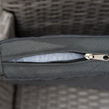 Outsunny 2 Pieces Outdoor PE Rattan Dining Chairs Set with Cushion, Garden Armchair with Armrests, High Backrest, Metal Frame Patio Wicker Furniture, Grey