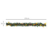 HOMCOM 2.7M Artificial Christmas Garland w/ Pine Cones Decorations Seasonal Style Beauty Home Fireplace Doors