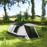 Outsunny Three-Man Camping Tent, with Two Rooms and Porch - Green