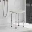 HOMCOM Height Adjustable Bath Stool, Aluminium Shower Stool with Non-Slip Pads for Elderly, Disabled, Seniors, Pregnant, White