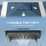 Outsunny 3.5 x 3.5 m Pop Up Gazebo with One-Push Setup, UPF50+ Double Tier Garden Party Tent Marquee with Carry Bag, Blue