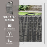 Outsunny Rattan Folding Sun Lounger Outdoor Chair with Cushion and Pillow Mixed Grey