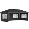 Outsunny 3 x 6m Pop-Up Gazebo, with Removable Walls - Black