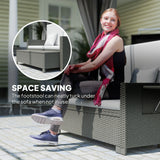 Outsunny Rattan Day Bed, with Footstool - Light Grey