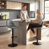 HOMCOM Bar Stools Set of 2, Modern Swivel Barstools with Footrest for Kitchen Island and Dining Room, Green