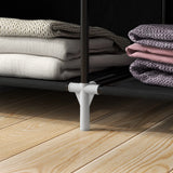 HOMCOM Fabric Wardrobe, Portable Wardrobe with 6 Shelves, 1 Hanging Rail, Foldable Closets, 103 x 43 x 162.5 cm, Black