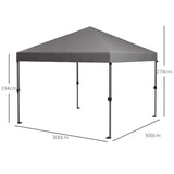 Outsunny 3 x 3m Pop-Up Gazebo, with Accessories - Grey