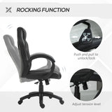Vinsetto Office Chair Faux Leather Swivel Computer Desk Chair for Home Office with Wheels Armrests Black