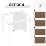 Outsunny Set of Four 3 x 4m Gazebo Replacement Walls - Dark Brown