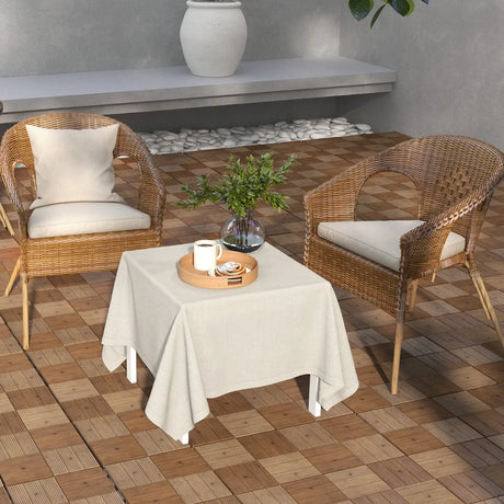 Outsunny 27 Pcs Wooden Interlocking Decking Tiles, 30 x 30 cm Anti-slip Outdoor Flooring Tiles, 0.81 per Pack, All Weather Use for Patio, Balcony, Terrace, Hot Tub, Brown
