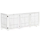 PawHut Freestanding Folding Pet Gate 4 Panels Dog Puppy Barrier with Support Feet