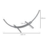 Outsunny 3.25m Wooden Hammock Stand Universal Fit Garden Picnic Camp Accessories, Grey
