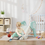 AIYAPLAY Foldable Kids Slide, Freestanding Baby Slide, for Ages 1.5-3 Years, Grey & Green
