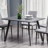 HOMCOM Dining Table, Contemporary Rectangle Kitchen Table with Metal Legs and Spacious Tabletop for Dining Room, Living Room, Dark Grey