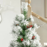 HOMCOM Indoor Christmas Tree Artificial Berry Xmas Decoration with Metal Stand and 184 Tips (5FT(150CM))