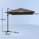 Outsunny Patio Offset Parasol Umbrella - Tan