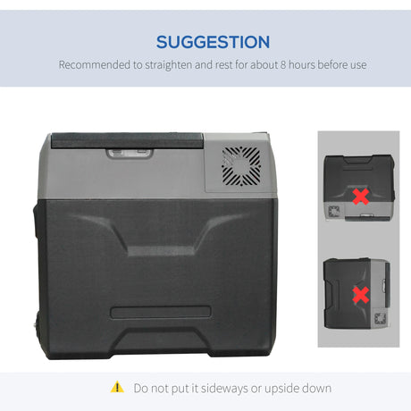 HOMCOM Car Refrigerator, Portable 12/24V 50 Litre Compressor Fridge Freezer, Electric Cooler Box for Camping, Travel, Picnic, Down to -20