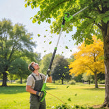 Outsunny 2.6m Corded Extendable Hedge Trimmer with 90 Adjustable Head, 450W Telescopic Electric Hedge Cutter Long Reach