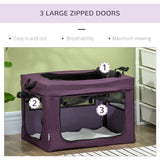 PawHut 48.5cm Pet Carrier, with Cushion, for Miniature Dogs - Purple