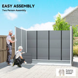 Outsunny 10 x 6 ft Resin Garden Shed, Outdoor Storage Shed with Floor, Windows, Lockable Doors and Vents, Grey