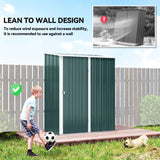 Outsunny 5.3 x 3.1ft Corrugated Steel Garden Shed - Green