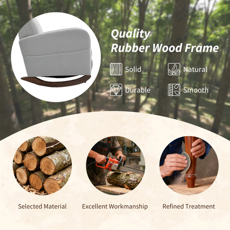 HOMCOM Corduroy Rocking Armchair - Grey