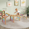 AIYAPLAY 9 in 1 Toddler Climbing Frame with Ramp, Slide, Arch, Ladder, Blackboard for 18-48 Months