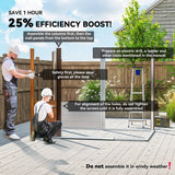 Outsunny 6 x 8ft Galvanised Steel Shed - Brown Wood-Effect