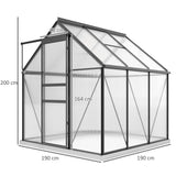 Outsunny 190 x 190cm Walk-In Polycarbonate Greenhouse