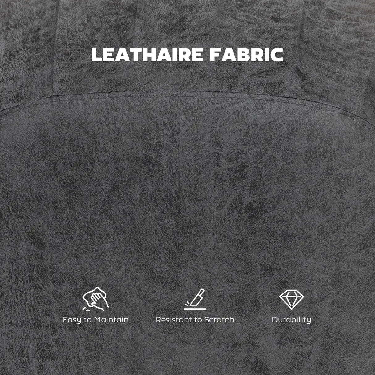 HOMCOM Set of 2 Leathaire Tub Bar Stools -  Charcoal Grey