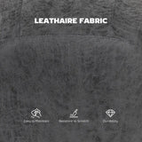 HOMCOM Set of 2 Leathaire Tub Bar Stools -  Charcoal Grey