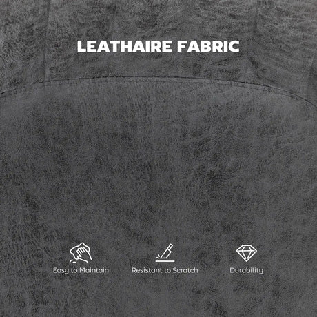 HOMCOM Set of 2 Leathaire Tub Bar Stools -  Charcoal Grey