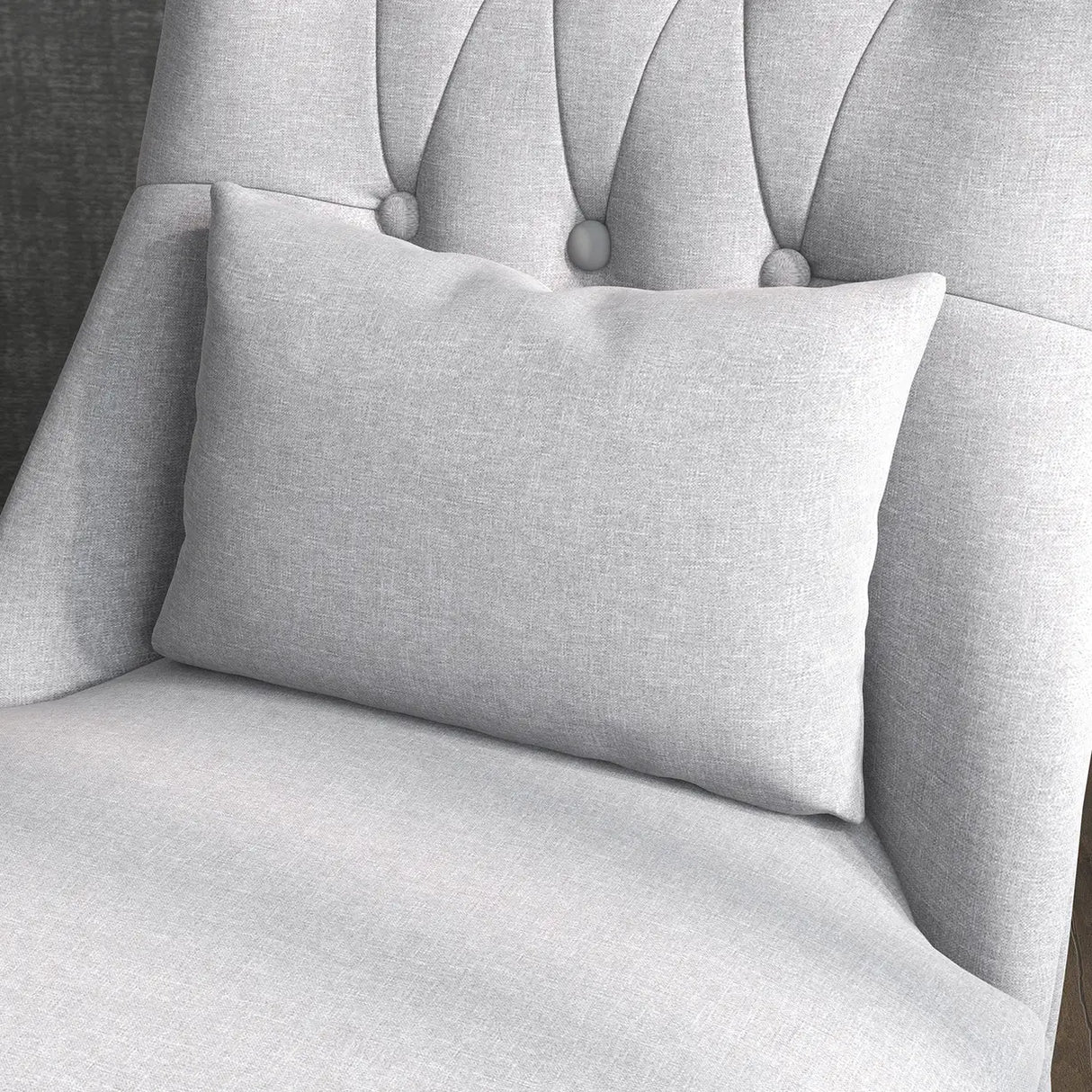 HOMCOM Tub Chair, Armless Single Sofa, Modern Button Tufted Armchair, Upholstered Linen Fabric Longue Accent Chair for Living Room, Bedroom, Set of 2, Grey