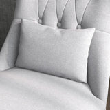 HOMCOM Tub Chair, Armless Single Sofa, Modern Button Tufted Armchair, Upholstered Linen Fabric Longue Accent Chair for Living Room, Bedroom, Set of 2, Grey