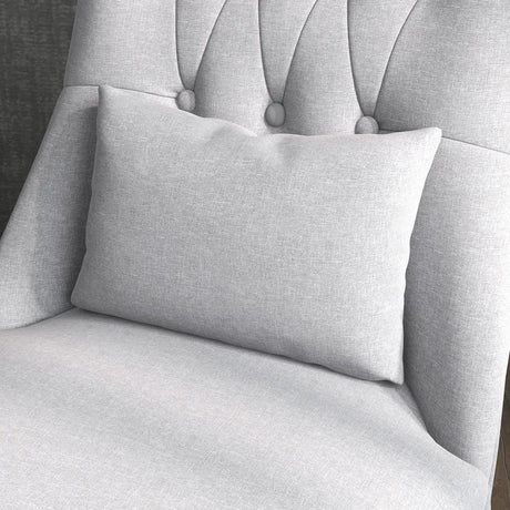 HOMCOM Tub Chair, Armless Single Sofa, Modern Button Tufted Armchair, Upholstered Linen Fabric Longue Accent Chair for Living Room, Bedroom, Set of 2, Grey