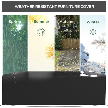 Outsunny Outdoor Garden Furniture Cover Waterproof, Anti-UV 600D Heavy Duty Oxford Fabric Patio Furniture Cover for Rectangular Sofa Table Set, Black, 245 x 165 x 66 cm