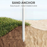 Outsunny 1.8 m Beach Umbrella Parasol with Sand Anchor, Portable Tilting Garden Parasol with Adjustable Height, Green