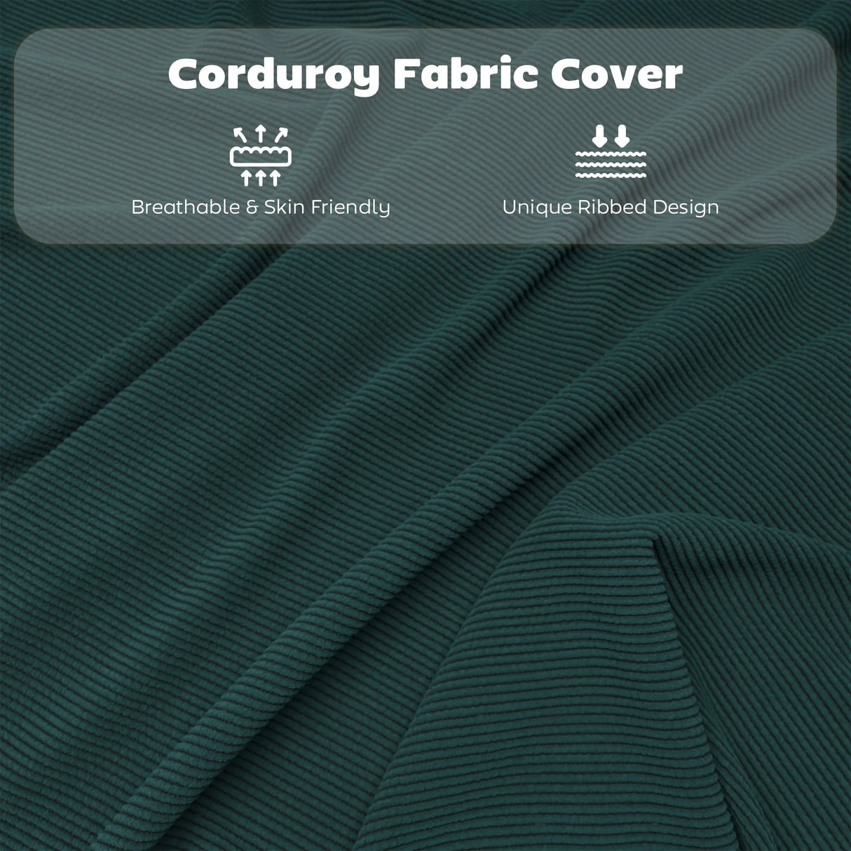 HOMCOM Set of Four Folding Corduroy Seat Chairs - Teal