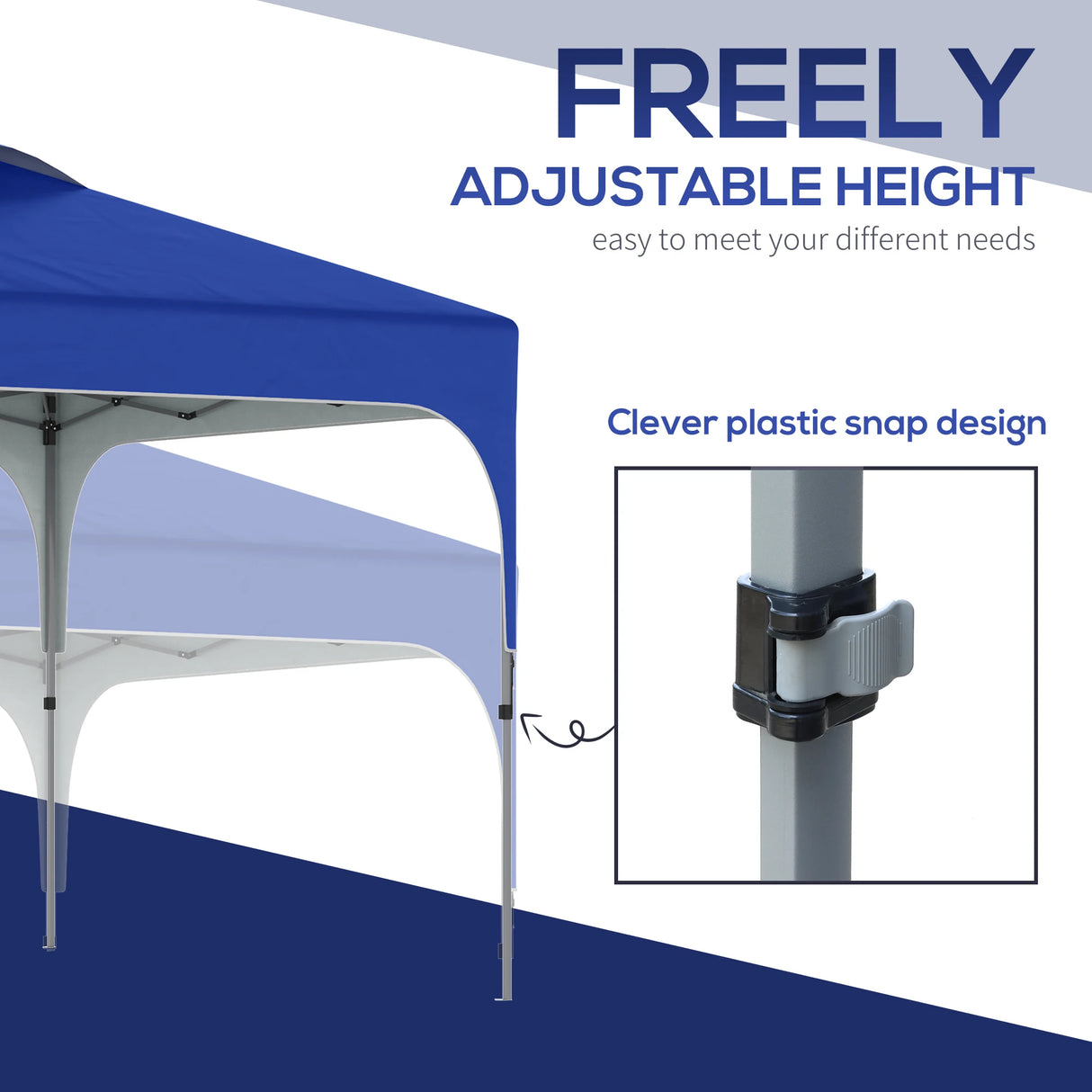 Outsunny 3 x 3(M) Pop Up Gazebo, UPF 50+ Foldable Canopy Tent with Wheeled Carrybag, 4 Leg Weight Bags, Height Adjustable Marquee Shelter 1 person easy setup for Outdoor Garden Patio Party, Blue