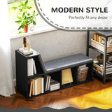 HOMCOM 2 Tier Modern Bookcase Bookshelf with Removable Cushions for Living Room