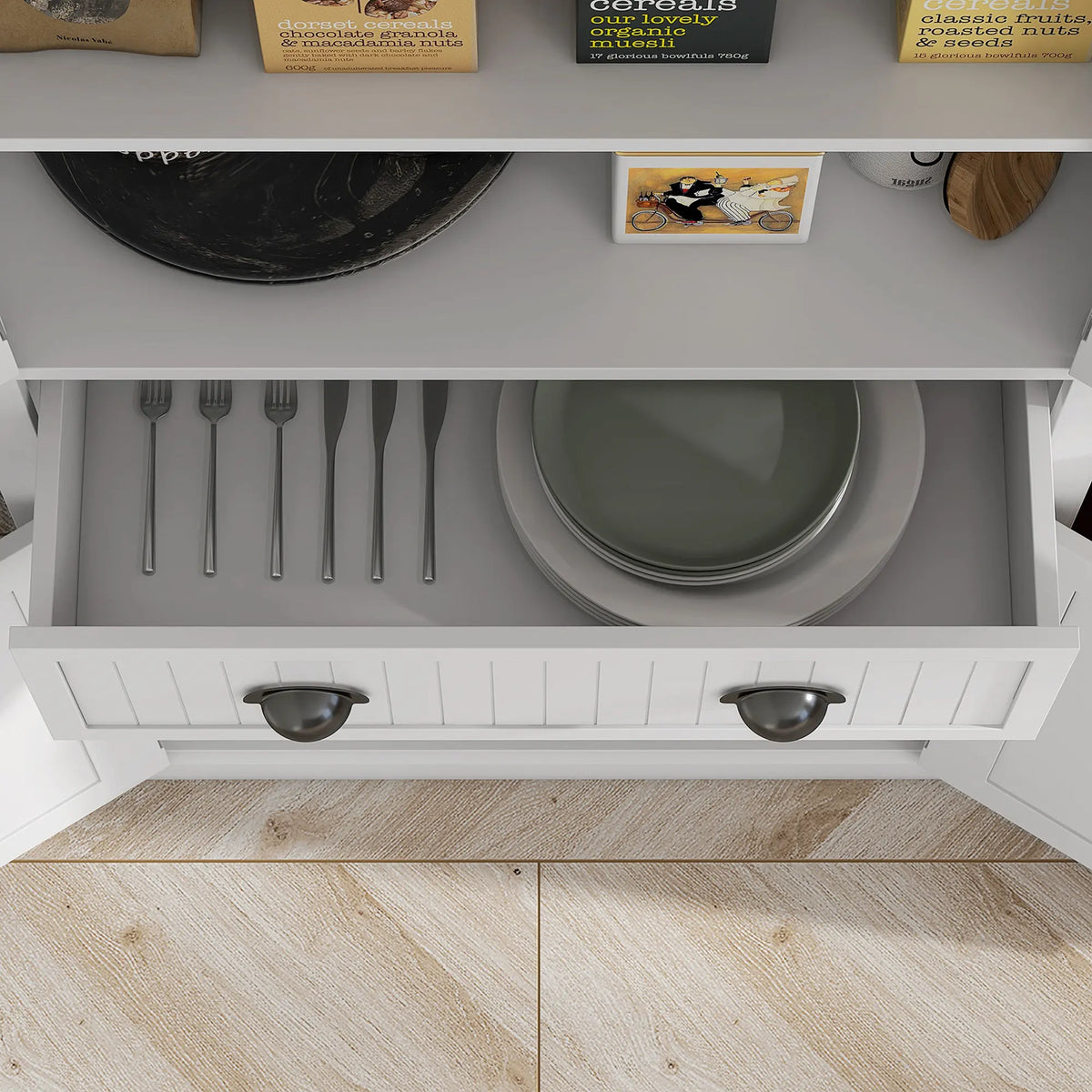 HOMCOM Freestanding Multi-Storage Kitchen Cabinet - White