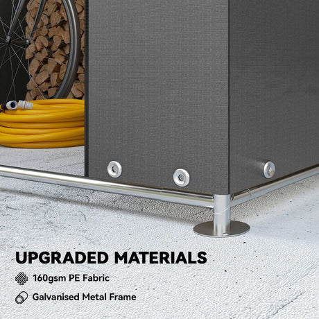 Outsunny 6 x 4 ft Outdoor Garden Storage Shed, Waterproof Bike Tent with Vent and Roll-Up Zipper Door