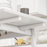 HOMCOM Solid Wood Folding Dining Table, Drop Leaf Table for 2-4 People, Rectangle Kitchen Table for Small Space, White