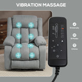 HOMCOM Eight-Point Massage Electric Lift Chair - Light Grey