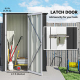 Outsunny 5ft x 3ft Metal Garden Storage Shed, Outdoor Tool Shed with Sloped Roof, Lockable Door for Tools, Equipment, Grey